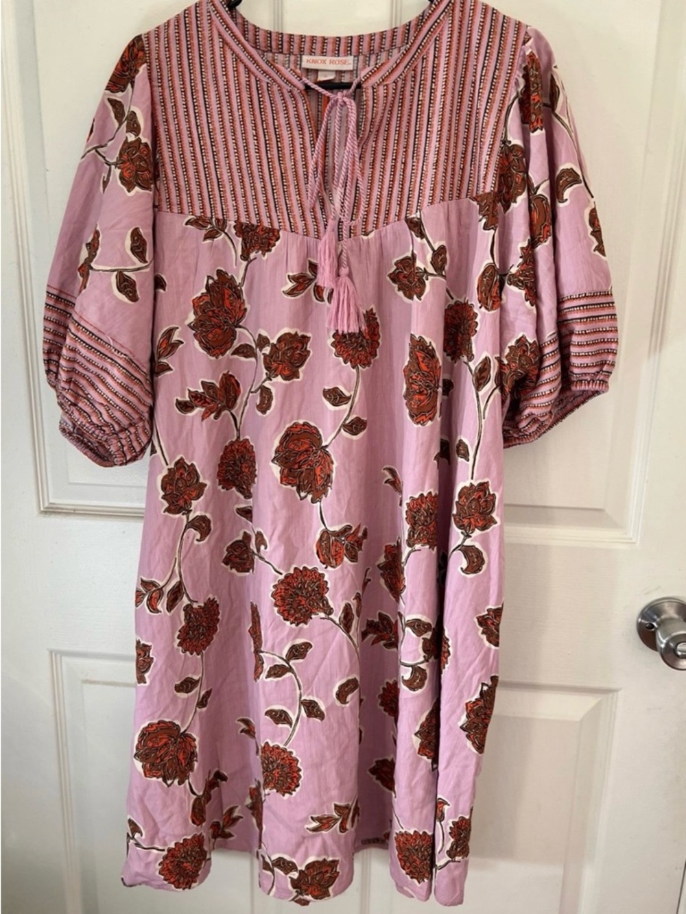 Knox Rose Pink Floral Dress Size XL Pockets Flowing Excellent Condition